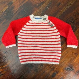 Baby Boden Fun Stripe Jumper in red and white stripe 3-6 months sweater